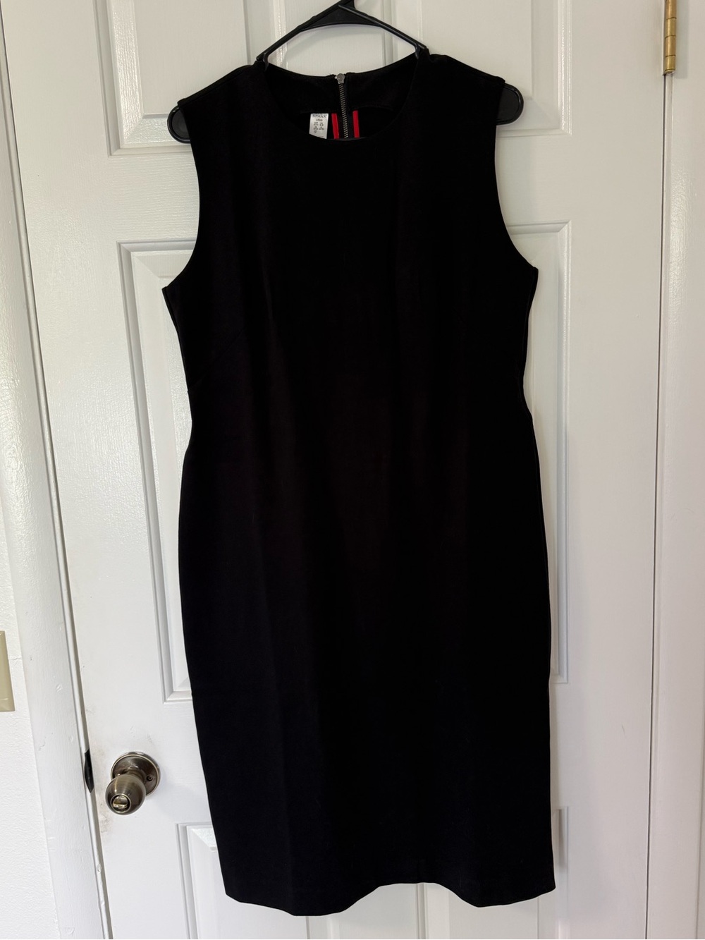 SPANX Sleek Classic Black Sleeveless Midi Dress Size Large
